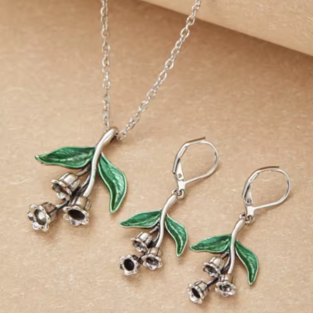 Lily of the Valley Silver Jewelry Set